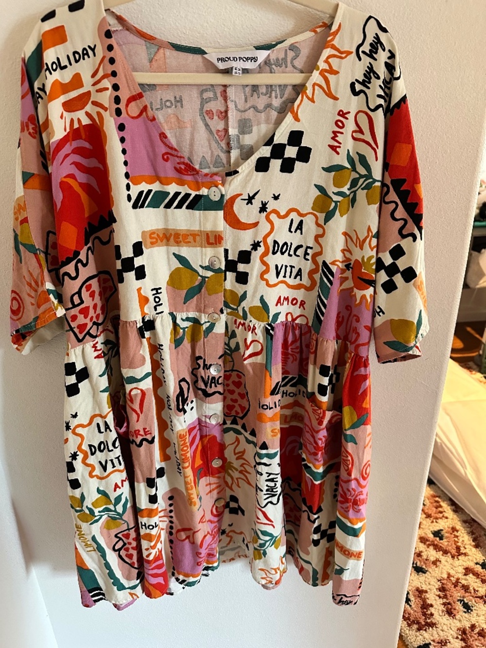 Button-Front Mini Dress